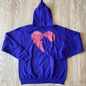 Collie Silhouette Heart Hoodie Purple Large